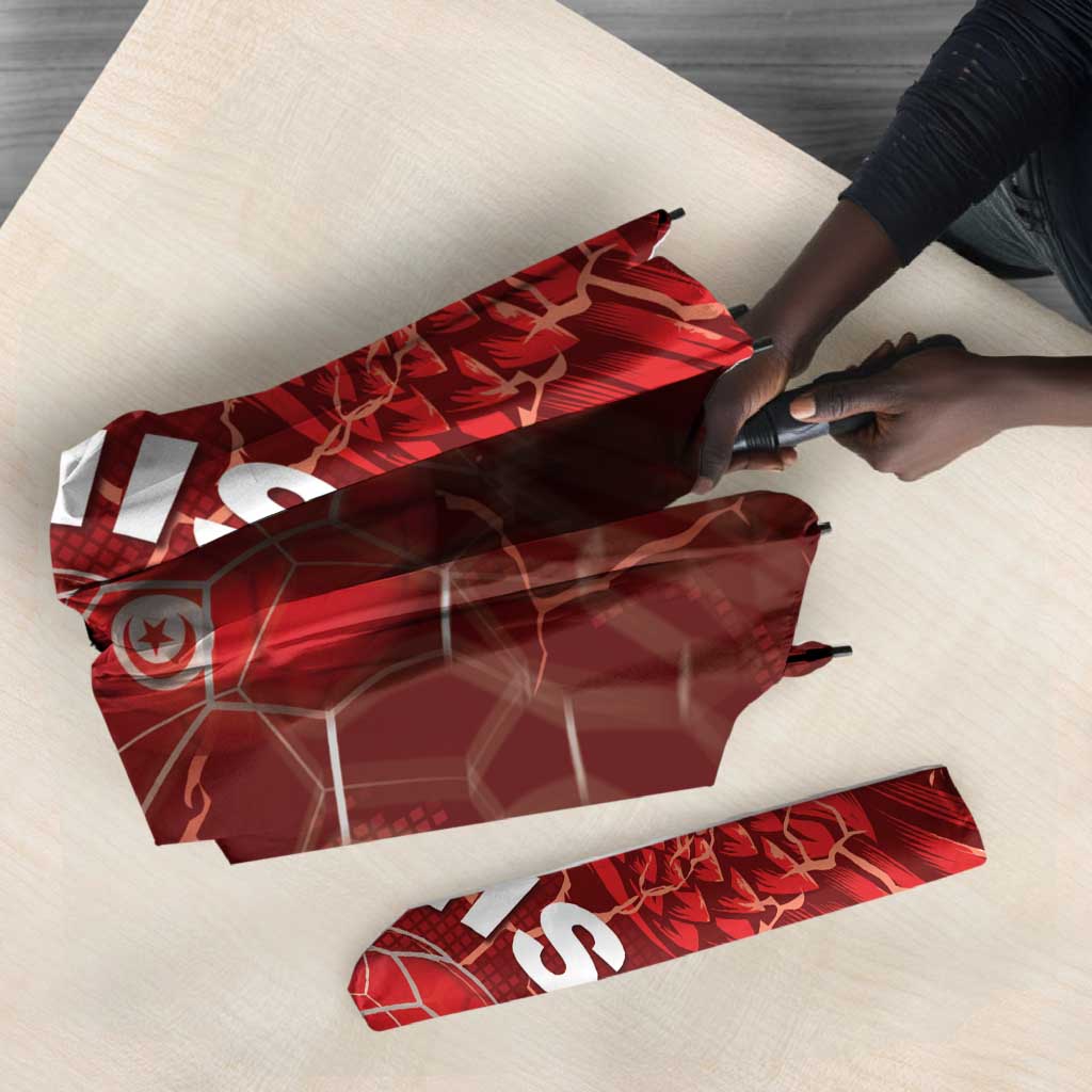 Tunisia Football Umbrella Eagle Cracked Texture Athletic