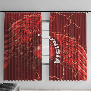 Tunisia Football Window Curtain Eagle Cracked Texture Athletic