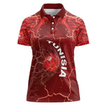 Custom Tunisia Football Women Polo Shirt Eagle Cracked Texture Athletic