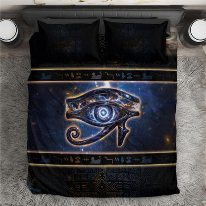 Egypt Eye Of Ra Bedding Set Galaxy Zodiac Universe