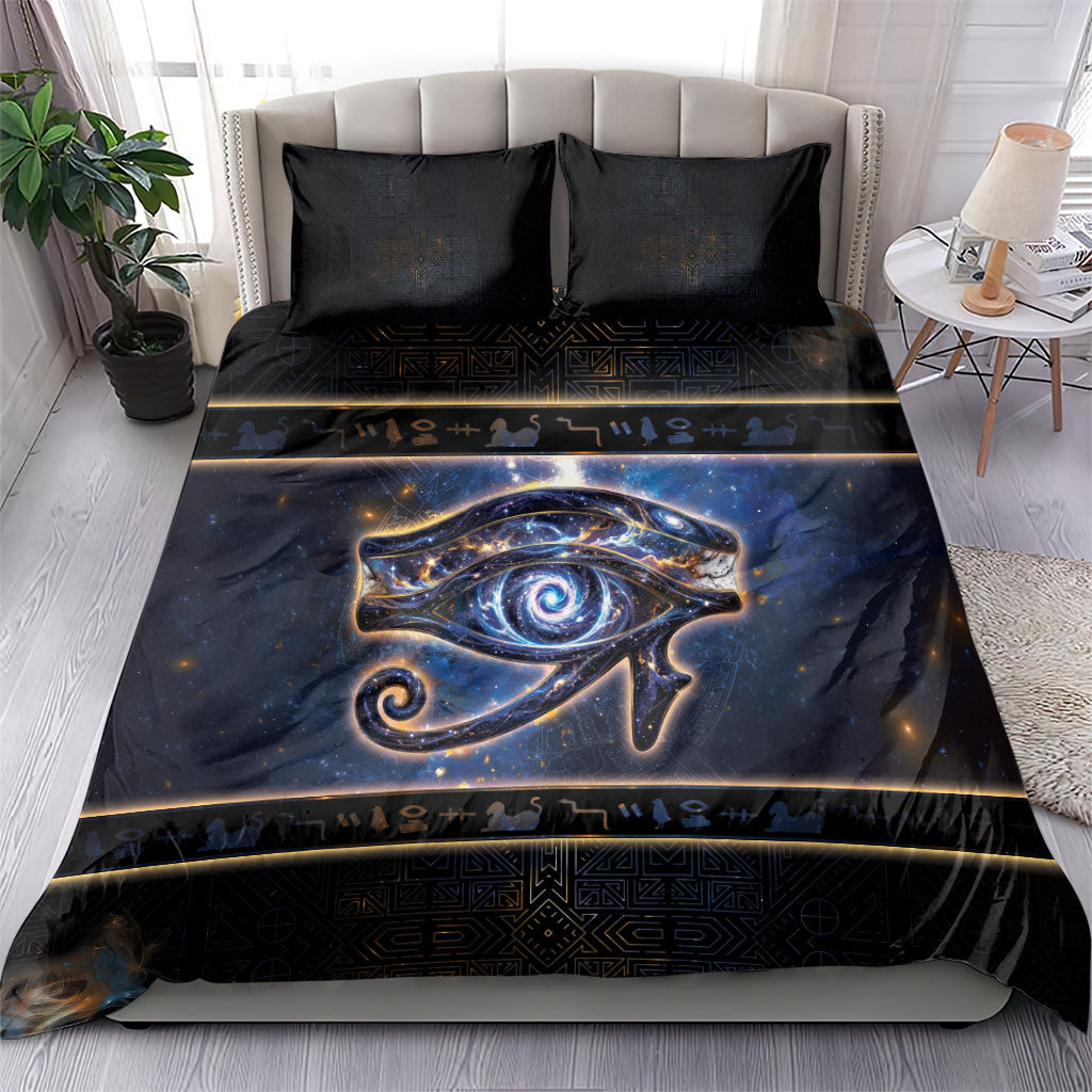 Egypt Eye Of Ra Bedding Set Galaxy Zodiac Universe