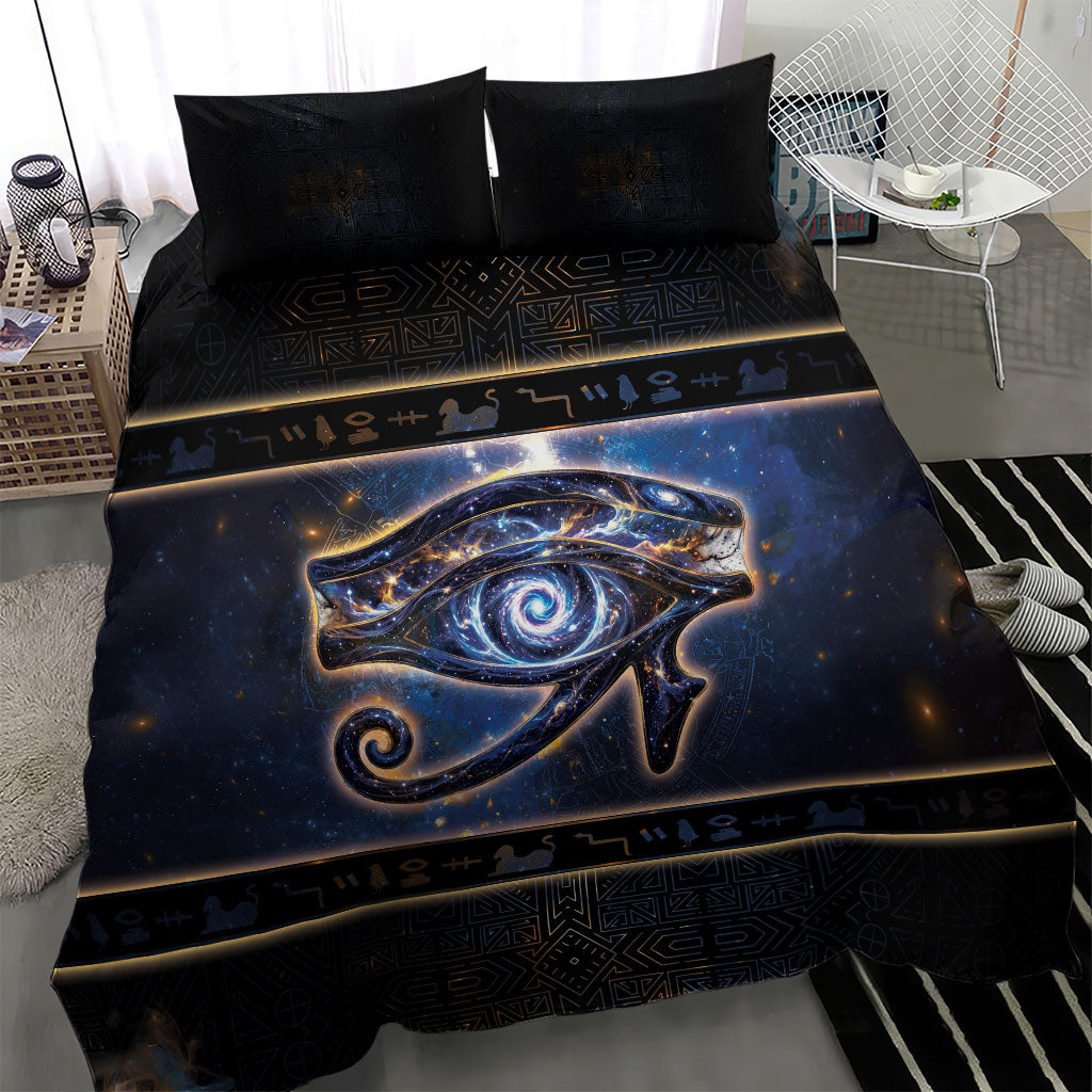 Egypt Eye Of Ra Bedding Set Galaxy Zodiac Universe