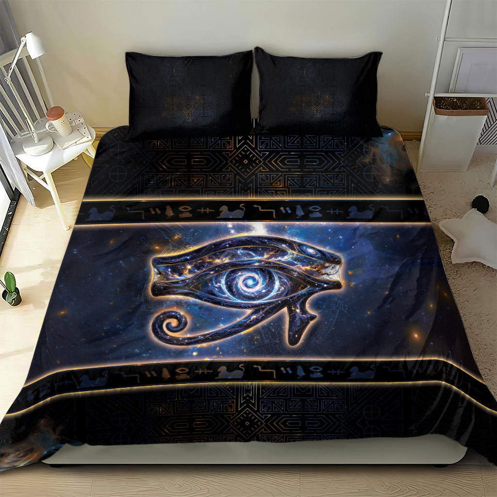 Egypt Eye Of Ra Bedding Set Galaxy Zodiac Universe
