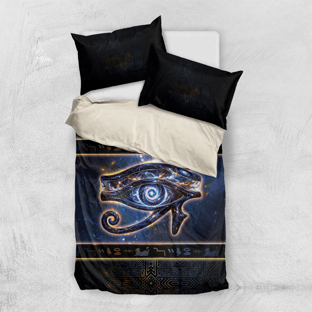 Egypt Eye Of Ra Bedding Set Galaxy Zodiac Universe