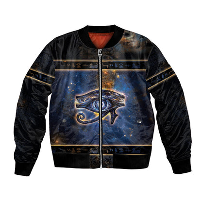 Egypt Eye Of Ra Bomber Jacket Galaxy Zodiac Universe