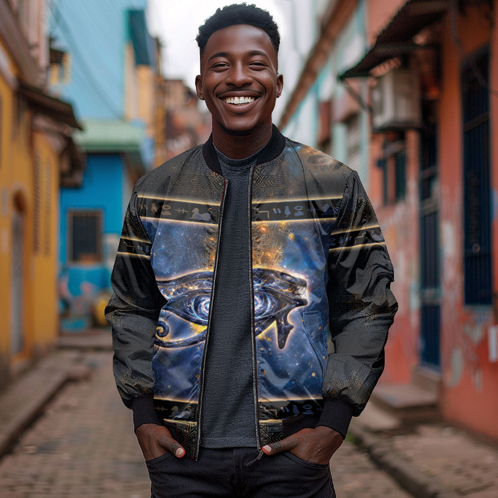 Egypt Eye Of Ra Bomber Jacket Galaxy Zodiac Universe