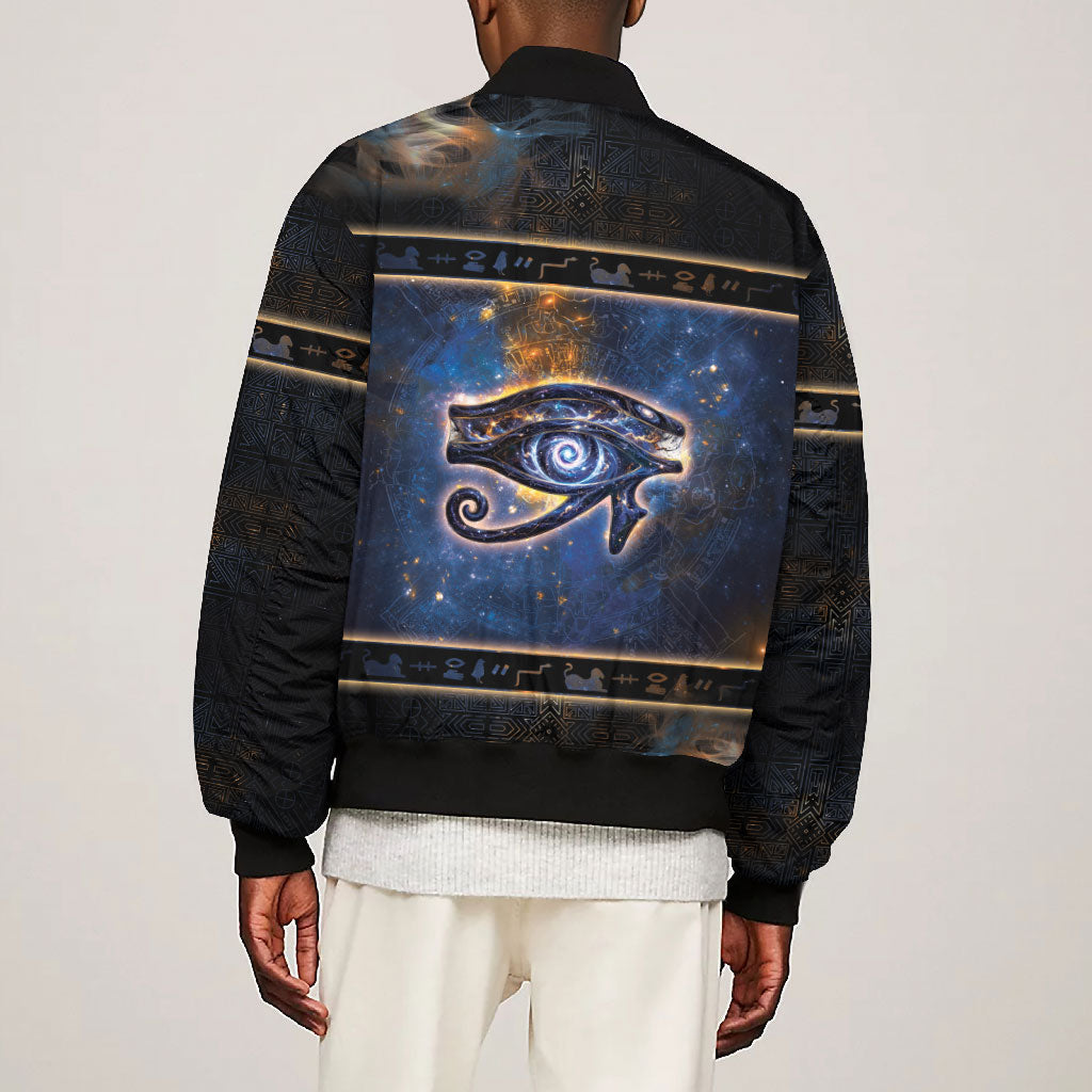 Egypt Eye Of Ra Bomber Jacket Galaxy Zodiac Universe