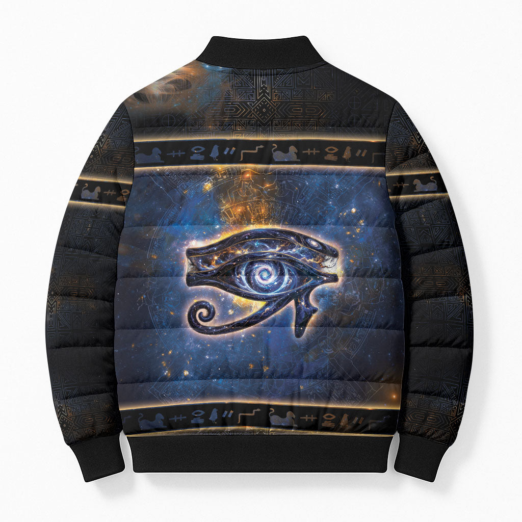 Egypt Eye Of Ra Bomber Puffer Jacket Galaxy Zodiac Universe