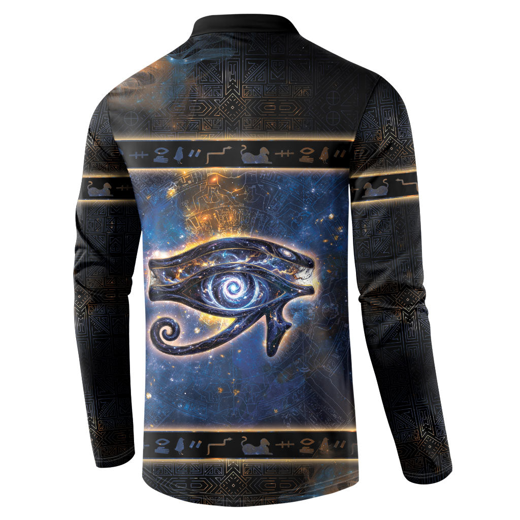 Egypt Eye Of Ra Button Sweatshirt Galaxy Zodiac Universe
