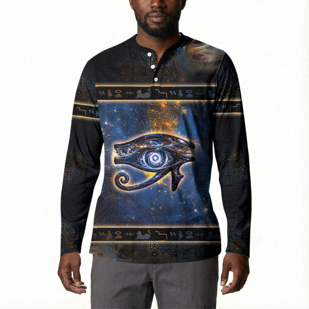 Egypt Eye Of Ra Button Sweatshirt Galaxy Zodiac Universe