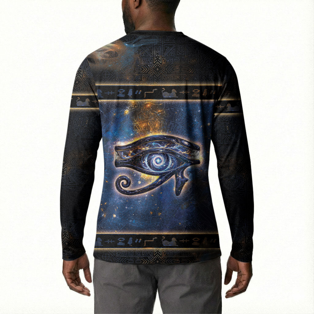 Egypt Eye Of Ra Button Sweatshirt Galaxy Zodiac Universe