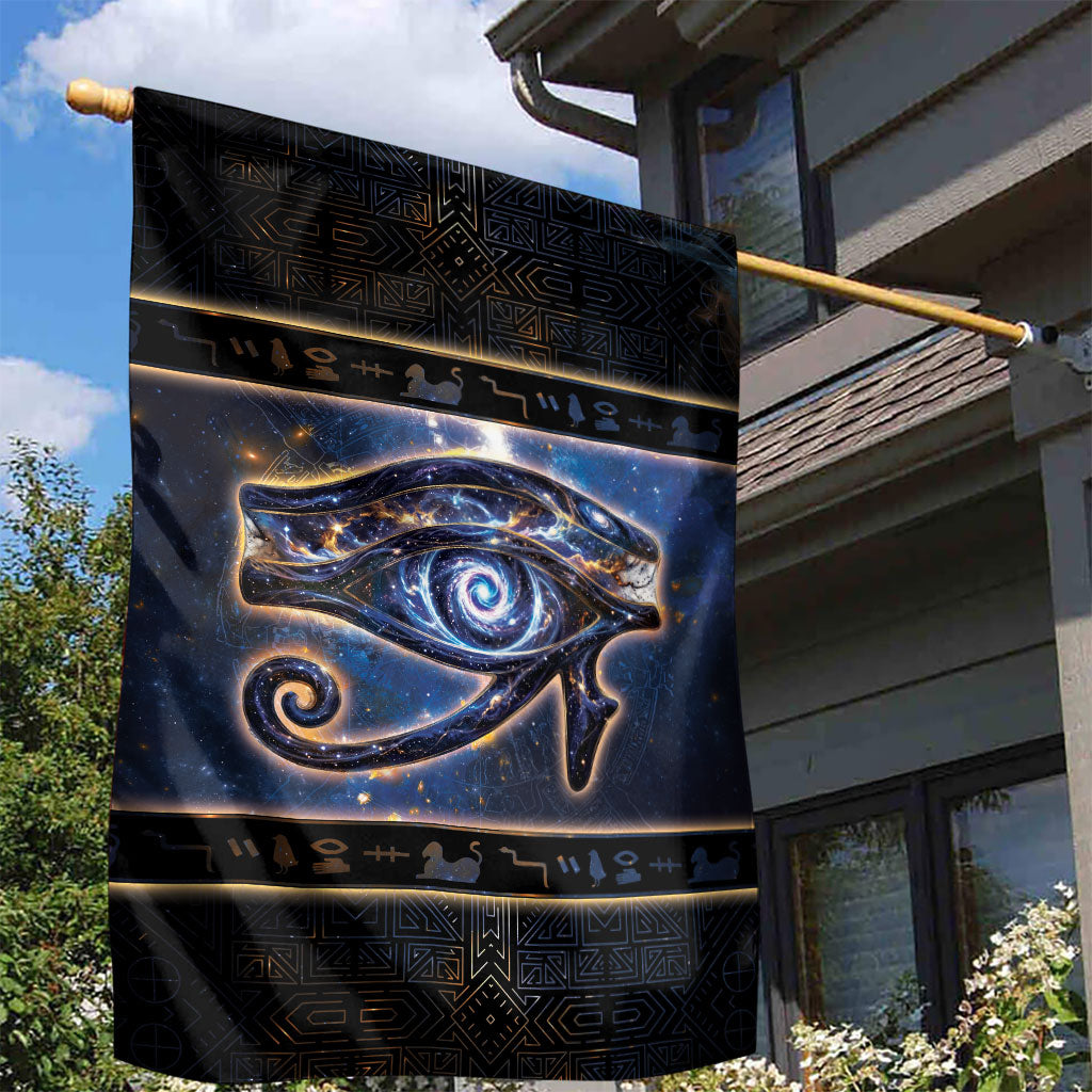 Egypt Eye Of Ra Garden Flag Galaxy Zodiac Universe