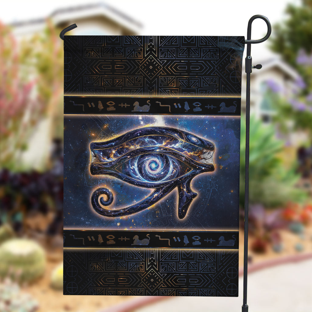 Egypt Eye Of Ra Garden Flag Galaxy Zodiac Universe
