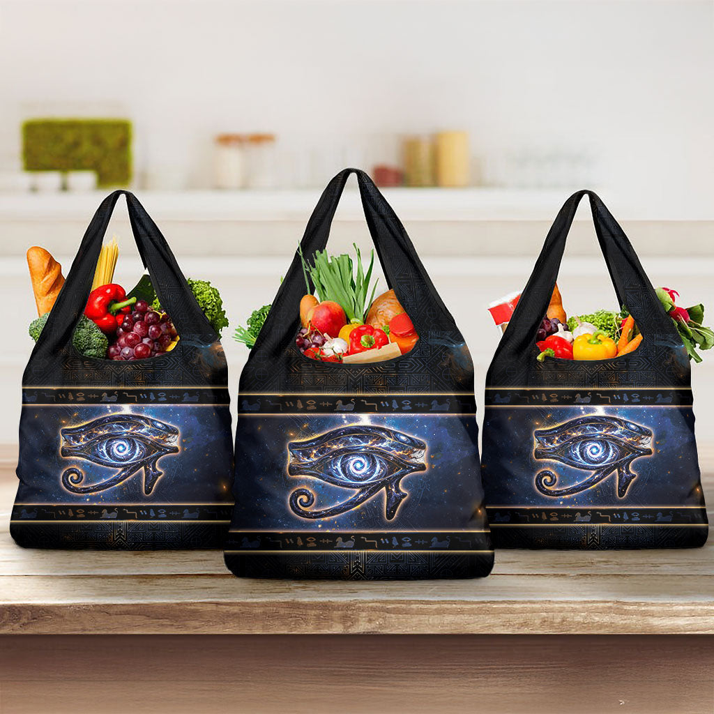 Egypt Eye Of Ra Grocery Bag Galaxy Zodiac Universe