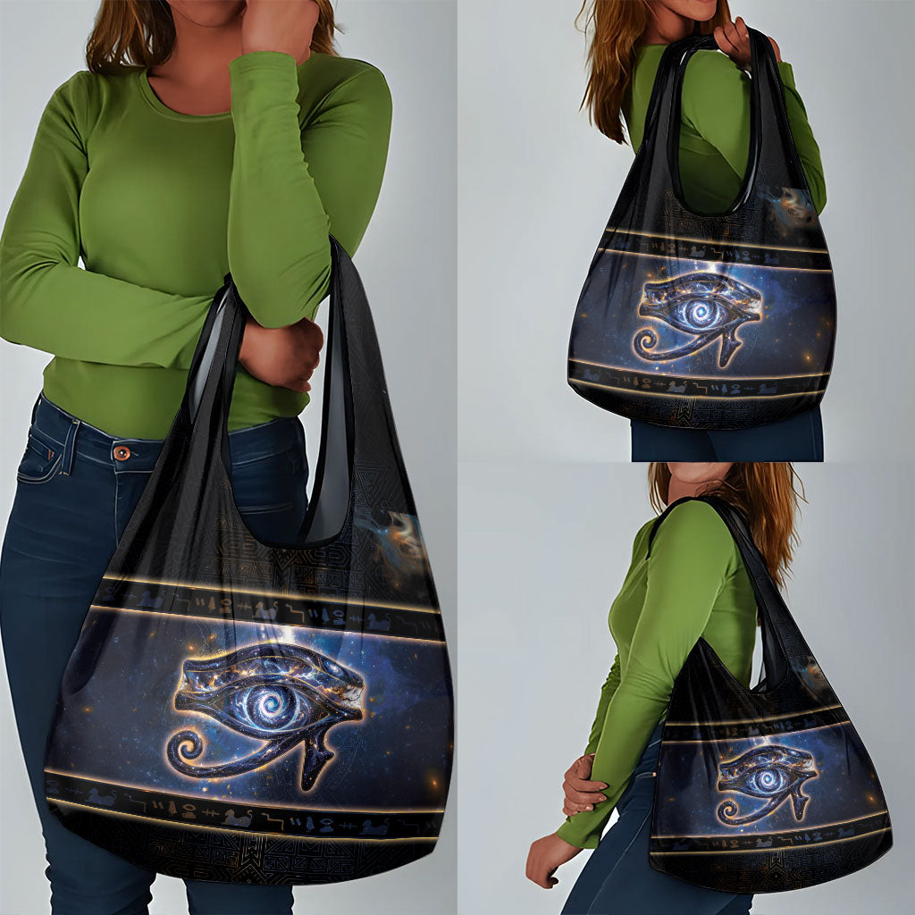 Egypt Eye Of Ra Grocery Bag Galaxy Zodiac Universe