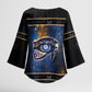 Egypt Eye Of Ra Kimono Sleeve Blouse Galaxy Zodiac Universe
