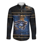 Egypt Eye Of Ra Long Sleeve Button Shirt Galaxy Zodiac Universe