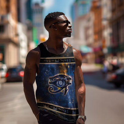 Egypt Eye Of Ra Men Tank Top Galaxy Zodiac Universe