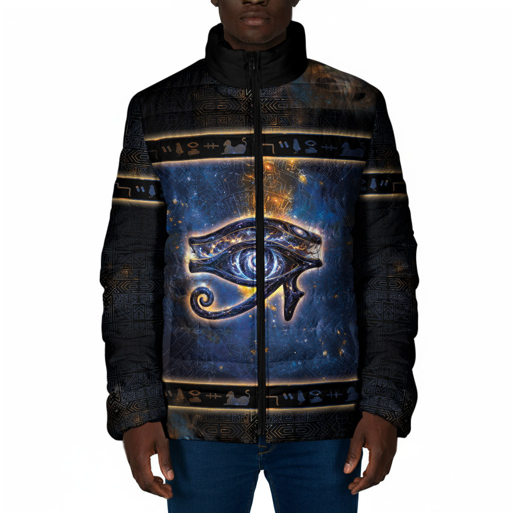 Egypt Eye Of Ra Padded Jacket Galaxy Zodiac Universe