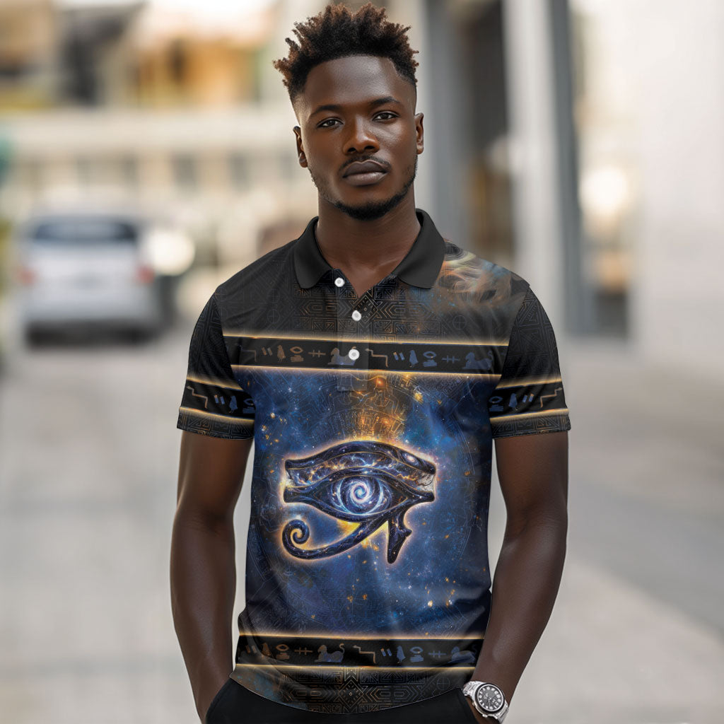 Egypt Eye Of Ra Polo Shirt Galaxy Zodiac Universe