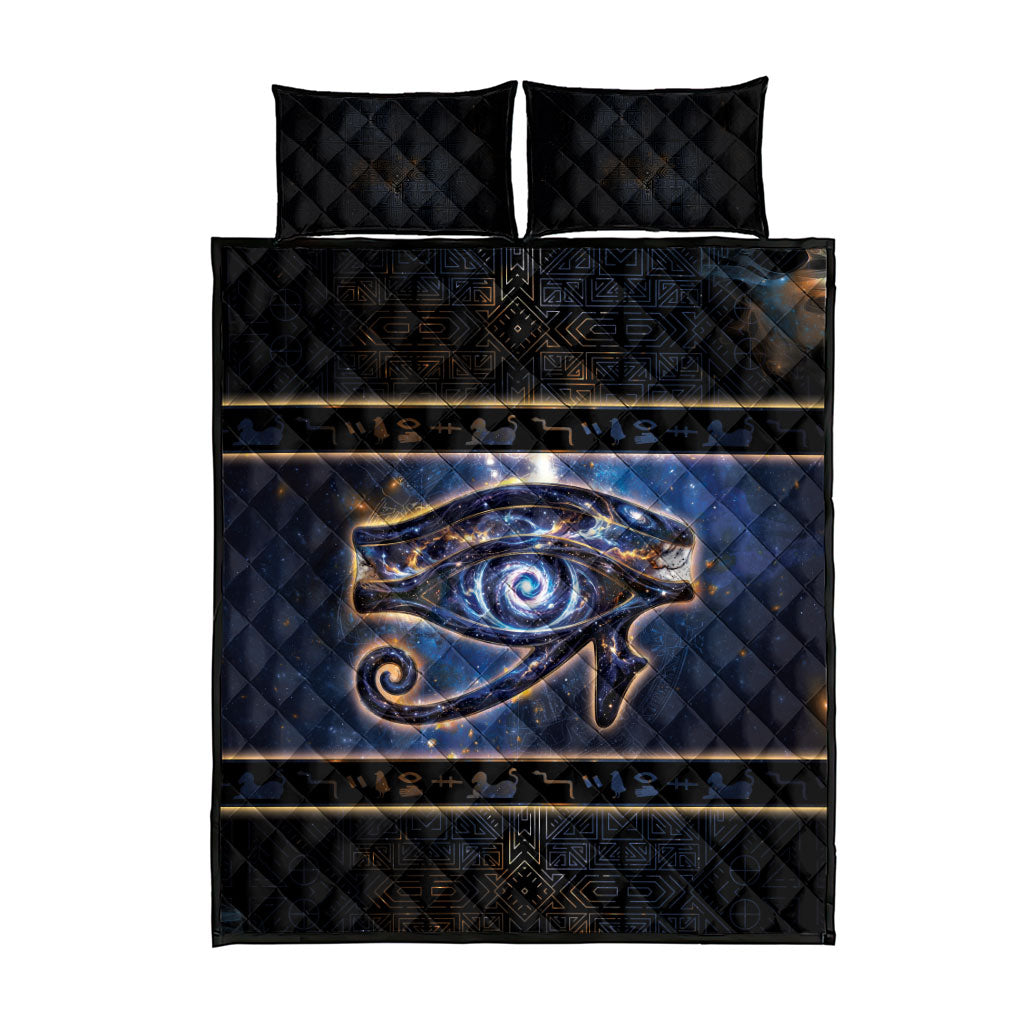 Egypt Eye Of Ra Quilt Bed Set Galaxy Zodiac Universe