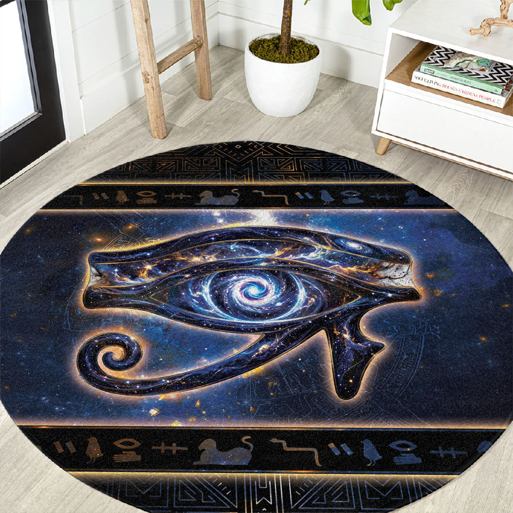 Egypt Eye Of Ra Round Carpet Galaxy Zodiac Universe