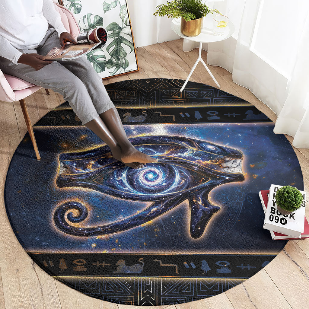 Egypt Eye Of Ra Round Carpet Galaxy Zodiac Universe