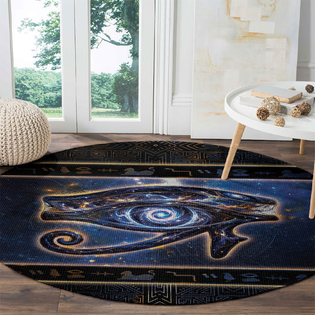 Egypt Eye Of Ra Round Carpet Galaxy Zodiac Universe