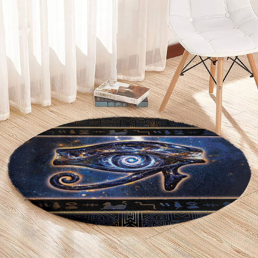 Egypt Eye Of Ra Round Carpet Galaxy Zodiac Universe