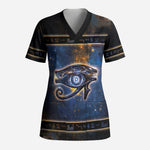 Egypt Eye Of Ra Scrub Top Galaxy Zodiac Universe