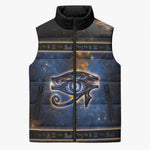 Egypt Eye Of Ra Sleeveless Puffer Jacket Galaxy Zodiac Universe