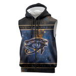 Egypt Eye Of Ra Sleeveless Zip Hoodie Galaxy Zodiac Universe