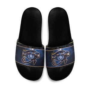 Egypt Eye Of Ra Slide Sandals Galaxy Zodiac Universe
