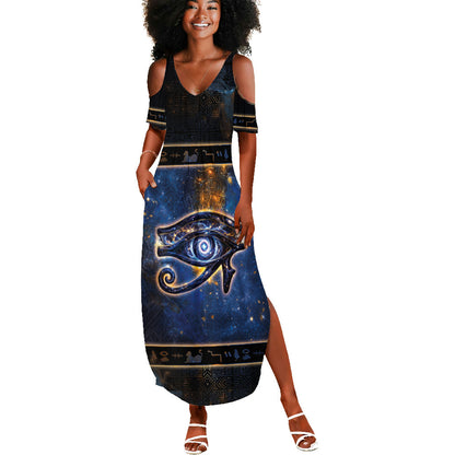 Egypt Eye Of Ra Summer Maxi Dress Galaxy Zodiac Universe