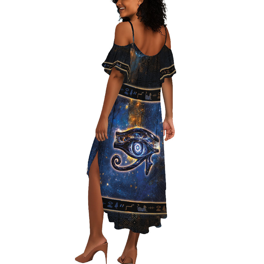 Egypt Eye Of Ra Summer Maxi Dress Galaxy Zodiac Universe