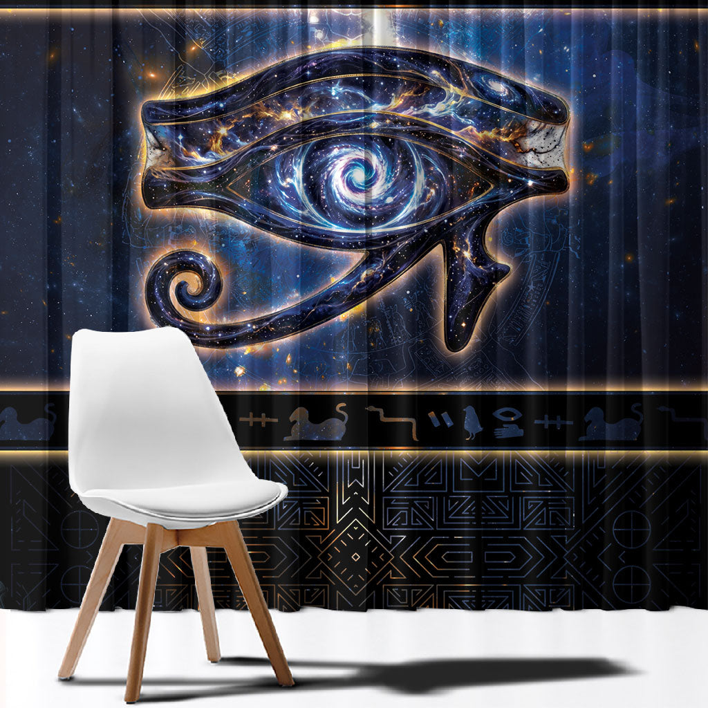 Egypt Eye Of Ra Window Curtain Galaxy Zodiac Universe