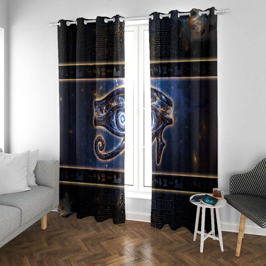 Egypt Eye Of Ra Window Curtain Galaxy Zodiac Universe