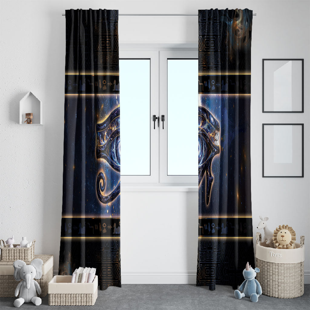 Egypt Eye Of Ra Window Curtain Galaxy Zodiac Universe
