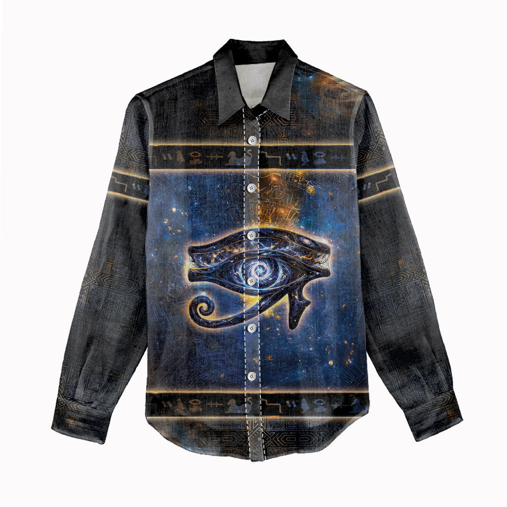 Egypt Eye Of Ra Women Casual Shirt Galaxy Zodiac Universe