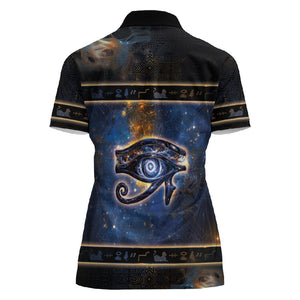 Egypt Eye Of Ra Women Polo Shirt Galaxy Zodiac Universe