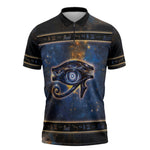Egypt Eye Of Ra Zipper Polo Shirt Galaxy Zodiac Universe