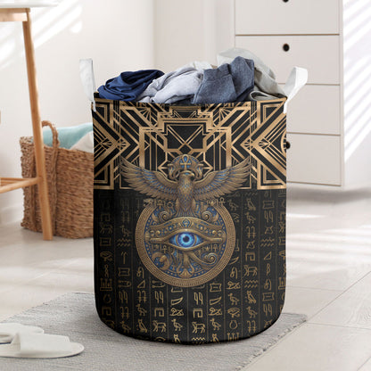 Egypt Eye of Horus Laundry Basket Hieroglyphics Patterns Retro Style