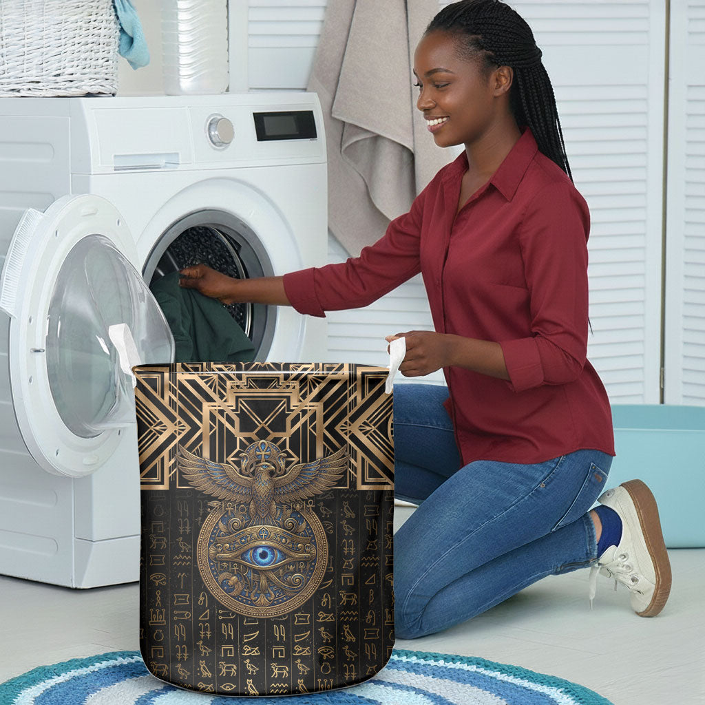 Egypt Eye of Horus Laundry Basket Hieroglyphics Patterns Retro Style