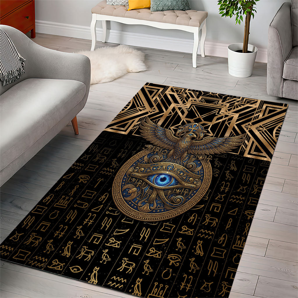 Egypt Eye of Horus Area Rug Hieroglyphics Patterns Retro Style