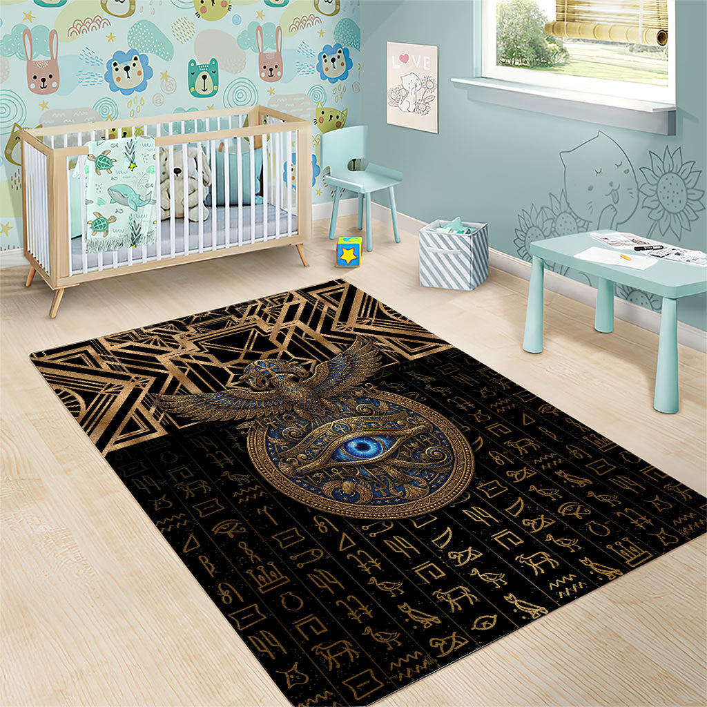 Egypt Eye of Horus Area Rug Hieroglyphics Patterns Retro Style