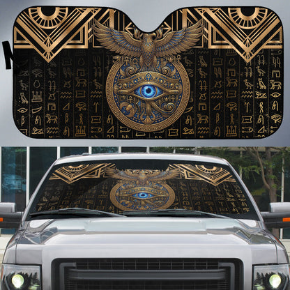 Egypt Eye of Horus Auto Sun Shade Hieroglyphics Patterns Retro Style