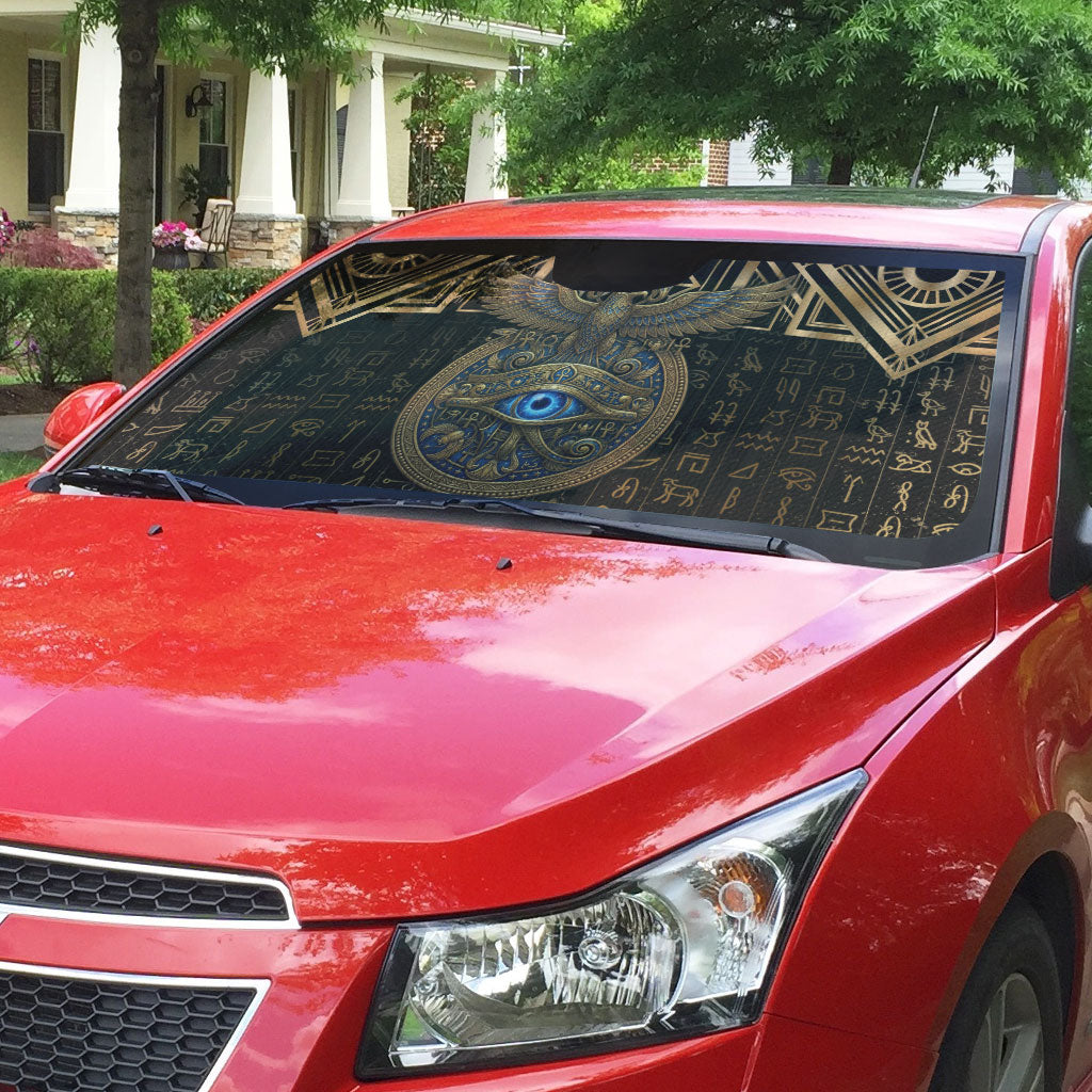 Egypt Eye of Horus Auto Sun Shade Hieroglyphics Patterns Retro Style