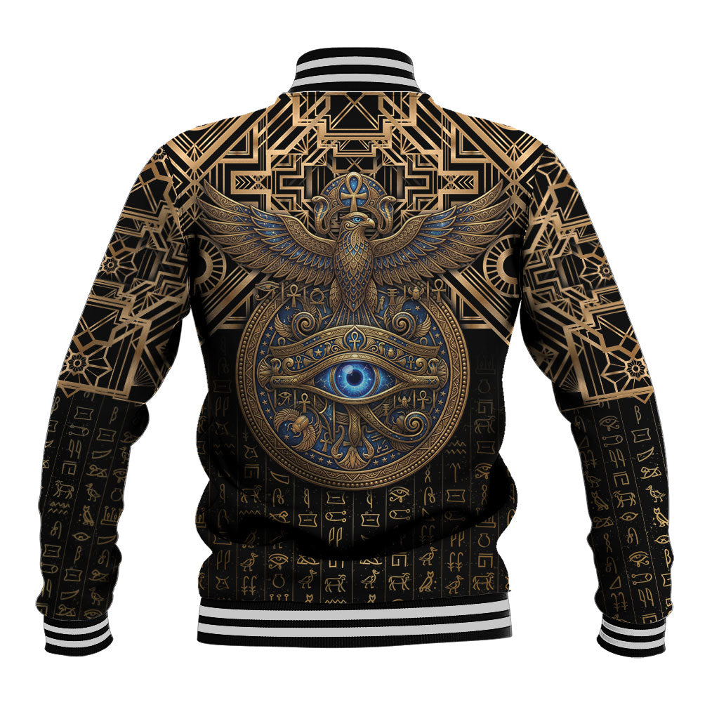 Egypt Eye of Horus Baseball Jacket Hieroglyphics Patterns Retro Style