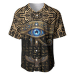 Egypt Eye of Horus Baseball Jersey Hieroglyphics Patterns Retro Style