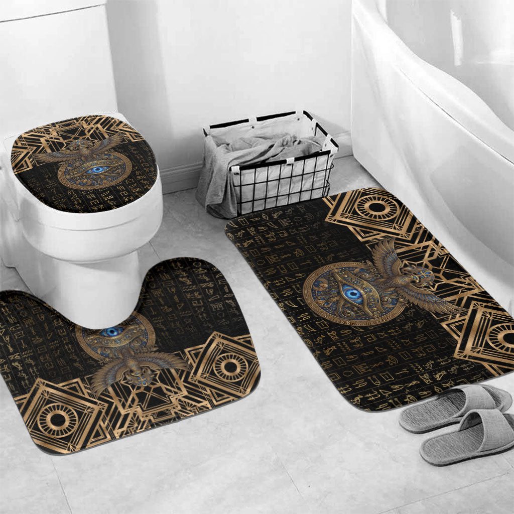Egypt Eye of Horus Bathroom Set Hieroglyphics Patterns Retro Style